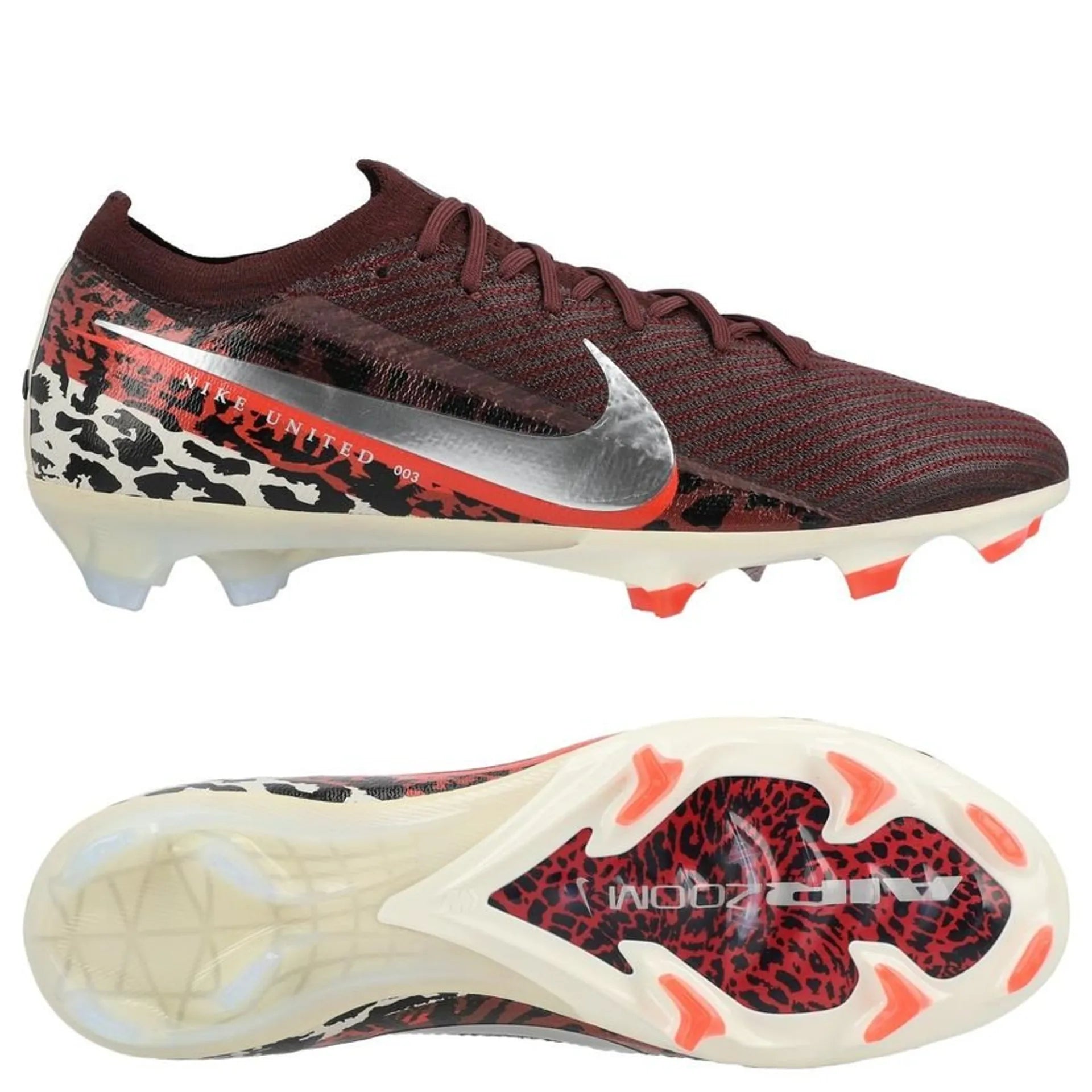 Nike Air Zoom Mercurial Vapor 16 Elite FG United - Bordeaux/Zilver/Universal Red/Grijs