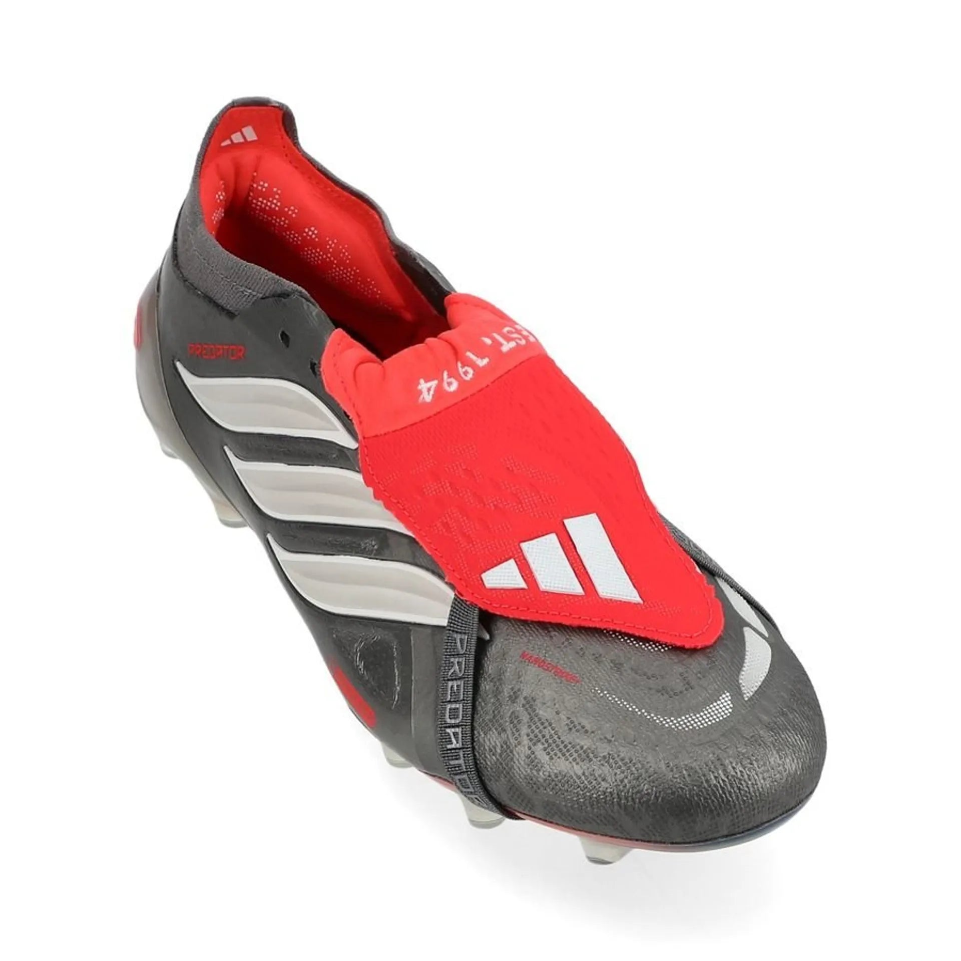adidas Predator Elite Fold-over Tongue FG Finishers Steel - Zilver/Wit/Helder rood